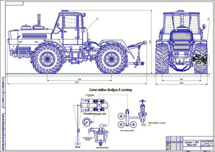 Дипломная работа на тему: Проект увеличения проходимости трактора Т-150 К с применением системы регулирования внутреннего давления воздуха