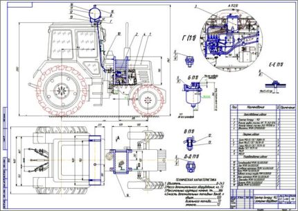 Дипломная работа на тему: Трактор Беларус-952 с разработкой системы питания для работы с добавками этанола