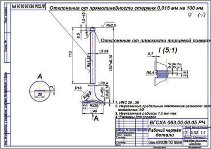 Курсовая работа на тему "Ремонт клапана головки цилиндров двигателя Д-37