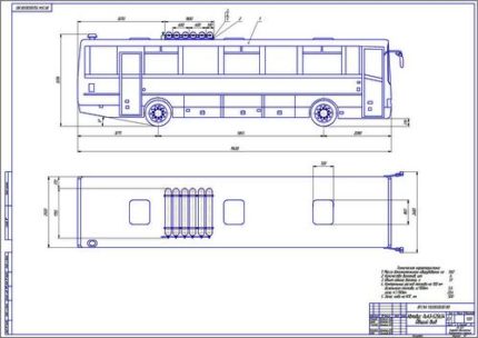 Чертеж автобуса ЛиАЗ общий вид