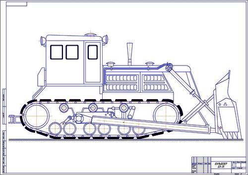 Чертеж трактора ДЗ-35 общий вид cdw dwg Трактор ДЗ-35 общий вид