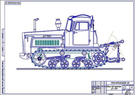 Трактор ДТ-75М общий вид